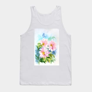 Peonies in Blush Watercolor Painting Tank Top